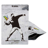 G-Rollz Banksy's Graffiti 'Flower Thrower' 200 x 300 mm Smellproof Bags XXL