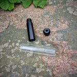 Glas Chillum Pfeife Kawumm Glaspfeife zerlegbar mit Metall Mundstück Tar Catching Dry Pipe