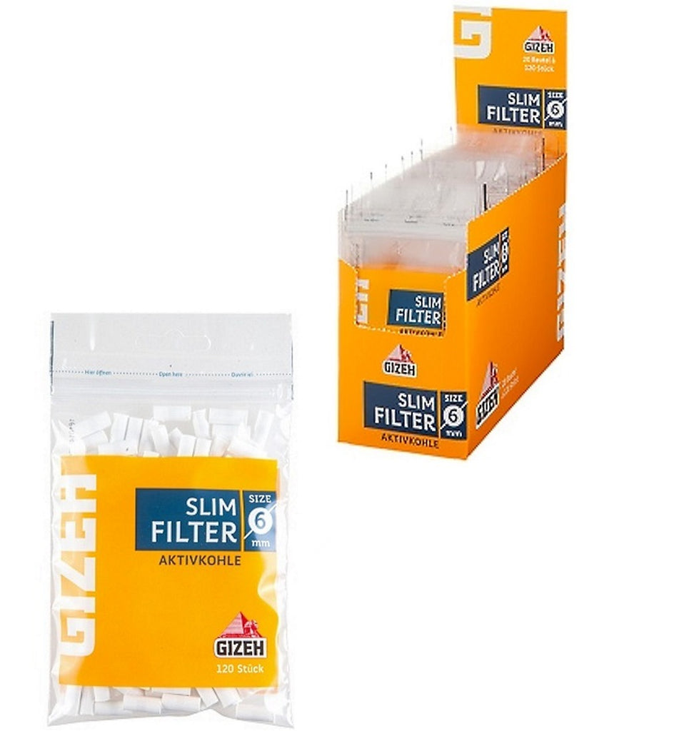 DISPLAY 20 Beutel à 120 Filter GIZEH PAPIER SLIM FILTER Online Kaufen, Für  nur 16,99 €